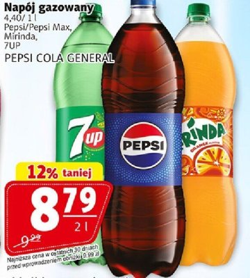Napój gazowany Napój gazowany Pepsi/Pepsi Max, Miranda, 7UP PEPSI COLA GENERAL promocja w Prim Market