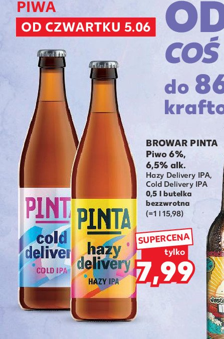 Piwo Pinta cold delivery promocja w Kaufland