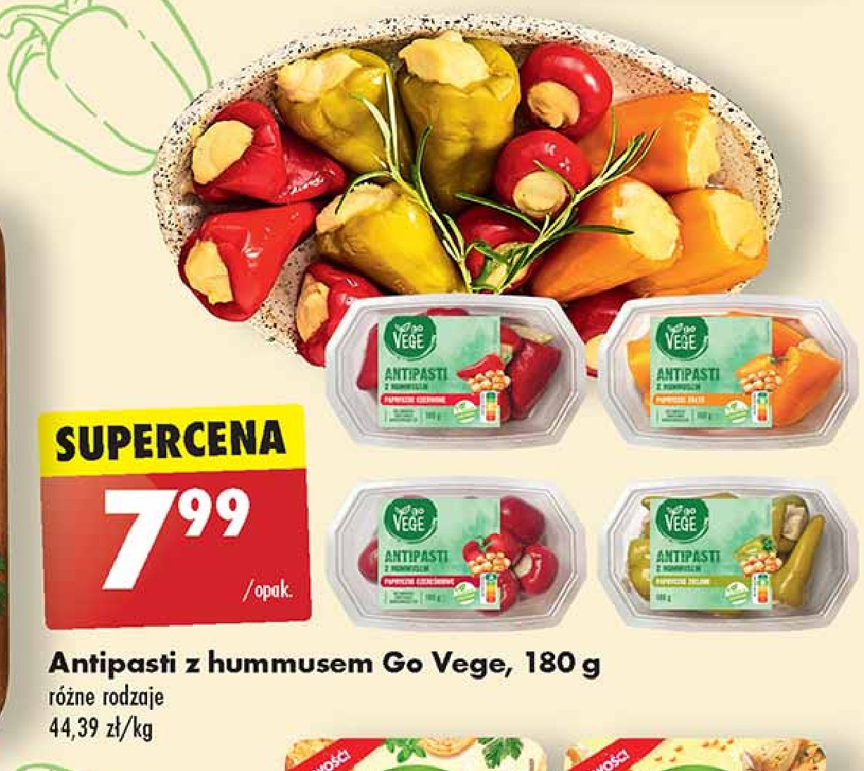 Papryczki zielone z hummusem Govege promocja w Biedronka