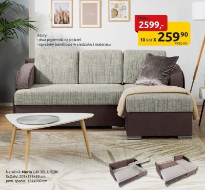 Narożnik Merin LUX 3DLURCBK promocja w Black Red White