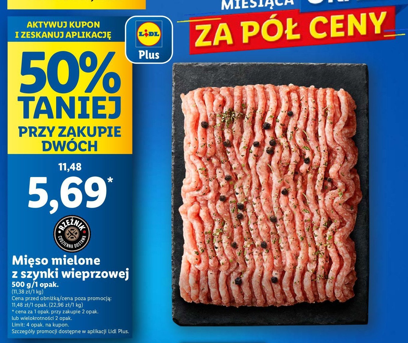 Mięso mielone z szynki wieprzowej Rzeźnik codzienna dostawa promocja w Lidl