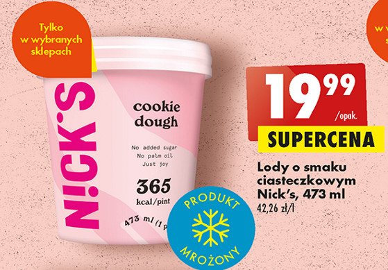 Lody cookie dough Nick's promocja