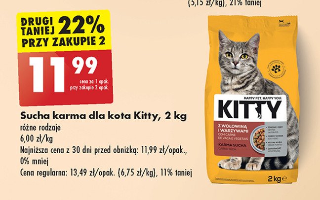 Sucha karma dla kota - wołowina z warzywami Kitty promocja