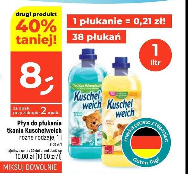 Płyn do płukania żółty Kuschelweich promocja