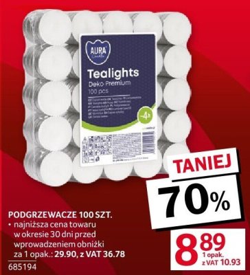 Podgrzewacze świeczki tealights 100 szt. promocja w Selgros