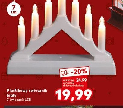 Świecznik adwentowy 7-ramienny plastikowy promocja w Kaufland