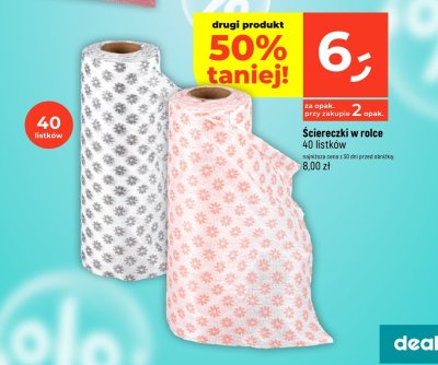 Ściereczki w rolce 40 listków promocja w Dealz