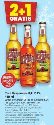 Piwo Desperados 0,0-7,0% 400ml promocja w Twój Market