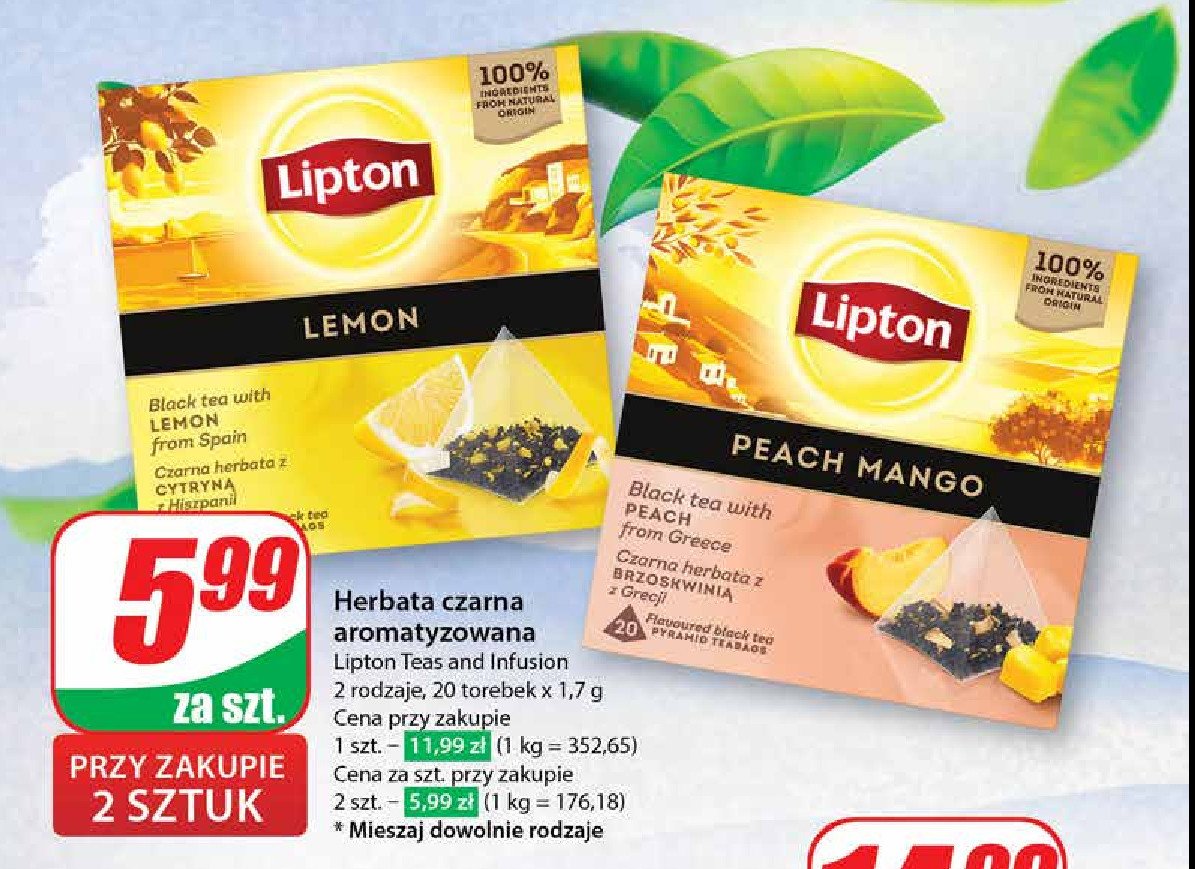 Herbata lemon Lipton fruit infusion promocja