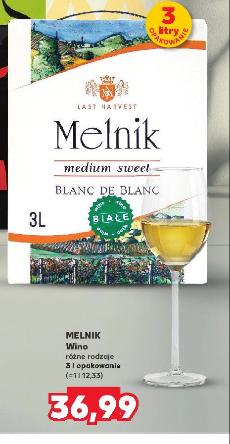 Wino LAST HARVEST MELNIK BLANC DE BLANC promocja w Kaufland