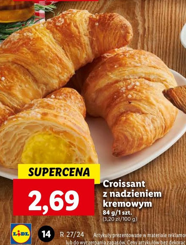 Croissant z nadzieniem kremowym promocja