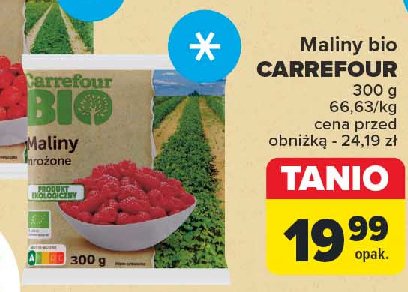 Maliny Carrefour bio promocja w Carrefour