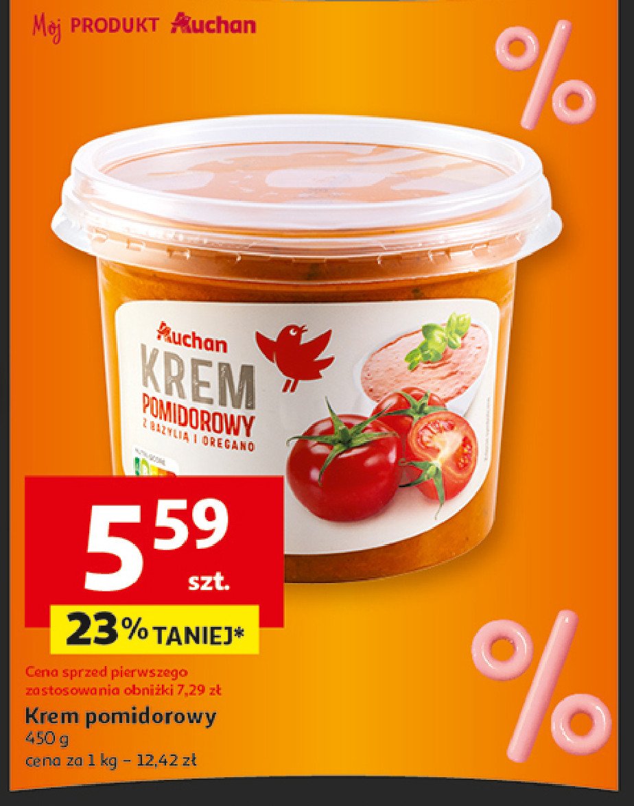 Krem pomidorowy Auchan różnorodne (logo czerwone) promocja