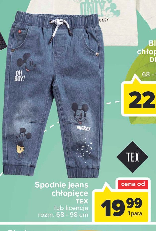 Spodnie jeansowe chłopięce 68-98 cm Tex promocja