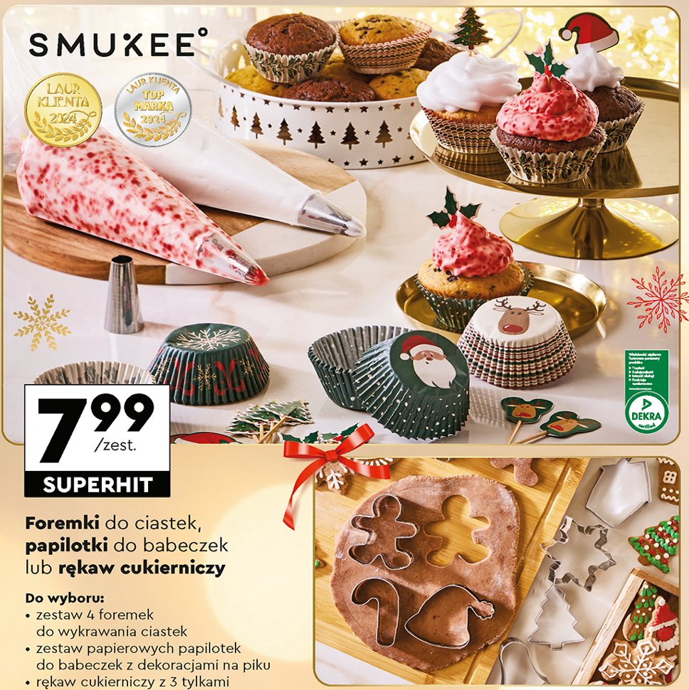 Rękaw cukierniczy z 3 końcówkami Smukee promocja