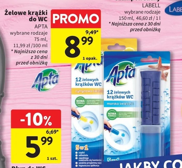 Krążki żelowe do wc morski Apta promocja