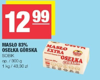 Masło 83% Osełka Górska Sobik promocja w SPAR