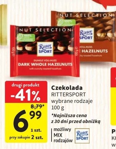 Czekolada dark whole hazelnuts Ritter sport promocja