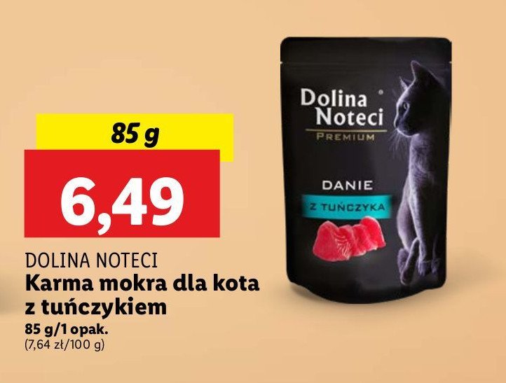 Karma dla kota z tuńczyka Dolina noteci promocja w Lidl