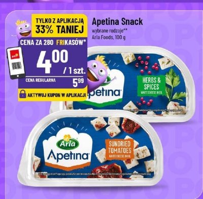 Ser Apetina Snack Arla Foods wybrane rodzaje promocja w POLOmarket