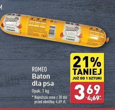 Baton dla psa z drobiem Romeo (karma) promocja w Aldi