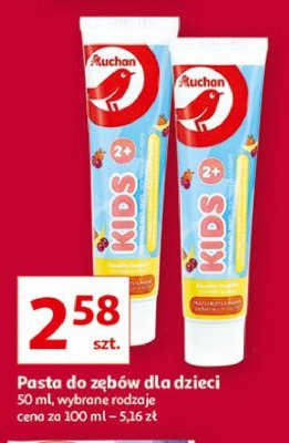Pasta do zębów dla dzieci truskawka Auchan promocja