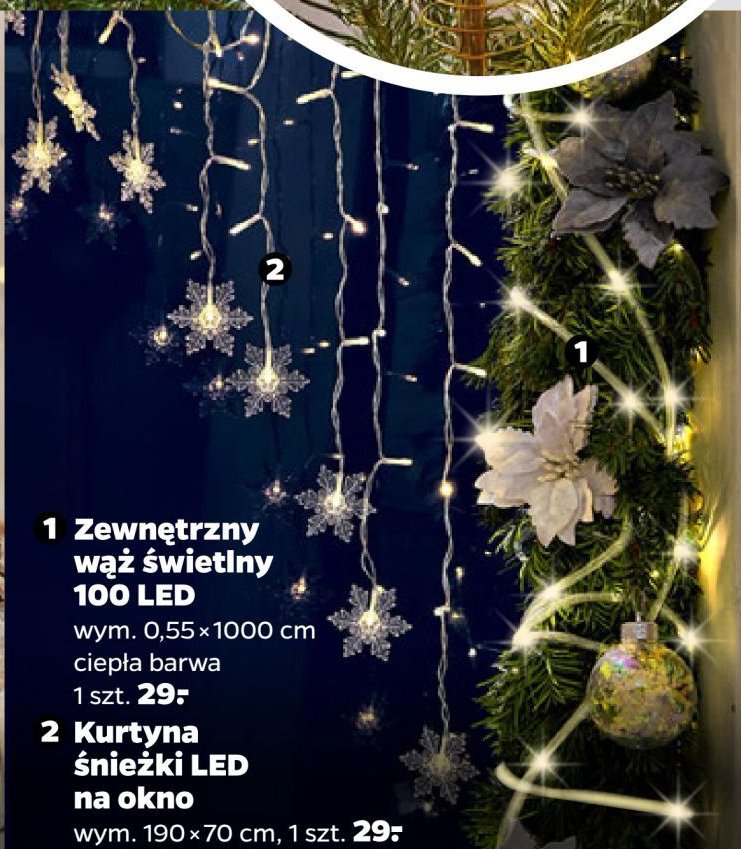 Wąż świetlny 100 led promocja w Netto