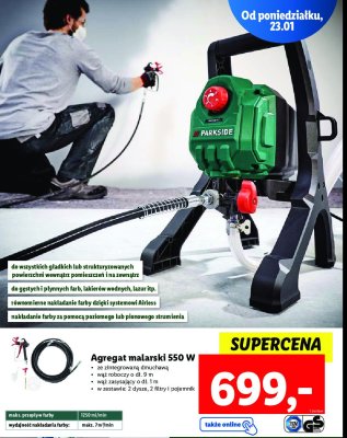 Agregat malarski 550w Parkside promocja