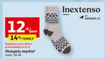 Skarpety męskie Inextenso promocja w Auchan