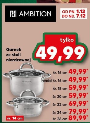 Rondel Ambition ze stali nierdzewnej śr. 16 cm promocja w Kaufland