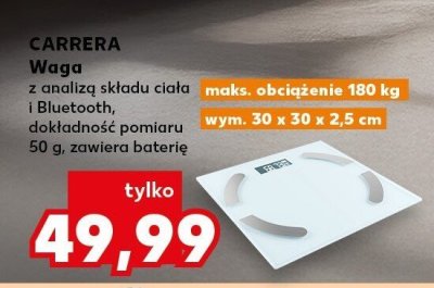 Waga z analizą składu ciała i Bluetooth, dokładność pomiaru 50 g, zawiera baterię promocja w Kaufland