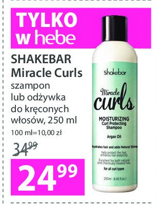 Odżywka do włosów kręconych argan oil SHAKEBAR promocja