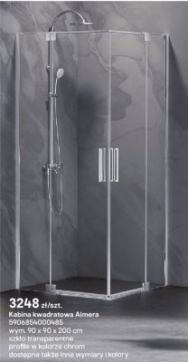 Kabina prysznicowa kwadratowa Almera promocja w Castorama