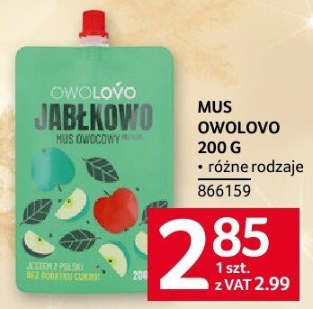 Mus Owolovo 200 g różne rodzaje promocja w Selgros