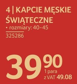 Kapcie męskie świąteczne różne wzory rozmiary 40-45 promocja w Selgros