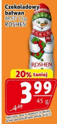 Czekoladowy bałwan ROSHEN promocja w Prim Market
