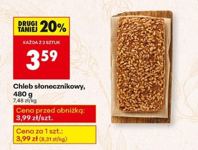 Chleb słonecznikowy, 480 g Biedronka promocja w Biedronka