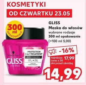 Maska do włosów GLISS KUR NUTRI PROTECT promocja