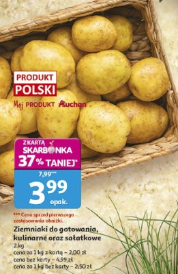 Ziemniaki do gotowania, kulinarne oraz sałatkowe promocja w Auchan