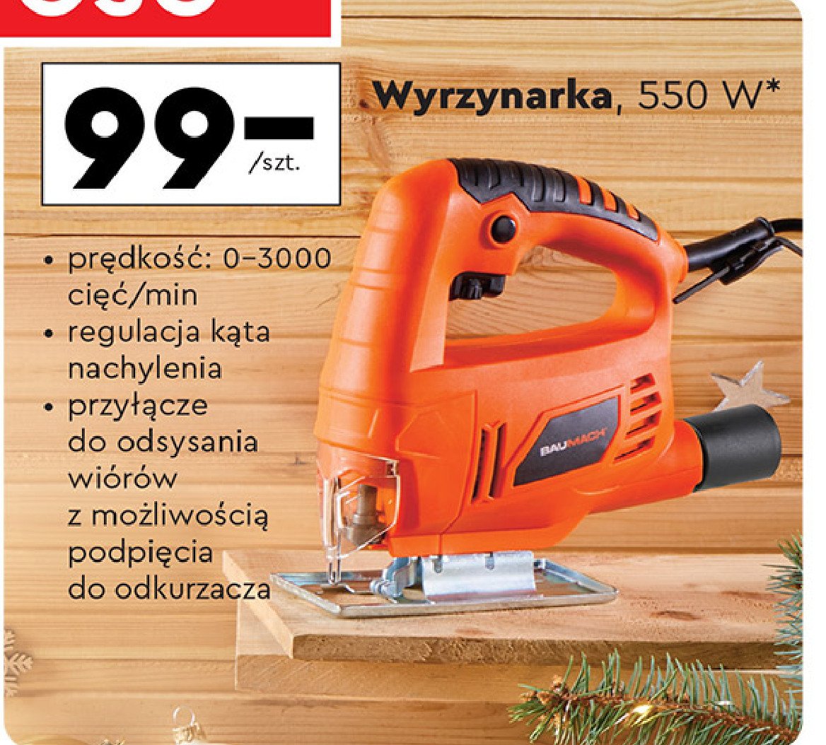 Wyrzynarka 550w Baumach promocja w Biedronka