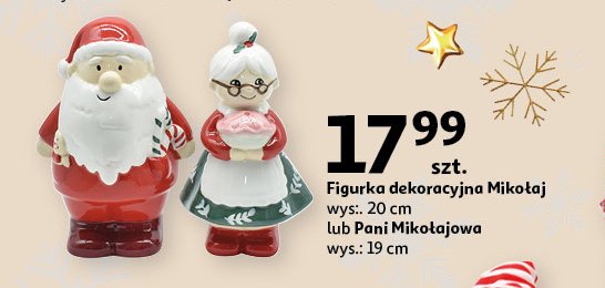 Figurka dekoracyjna mikołaj 20 cm Actuel promocja w Auchan