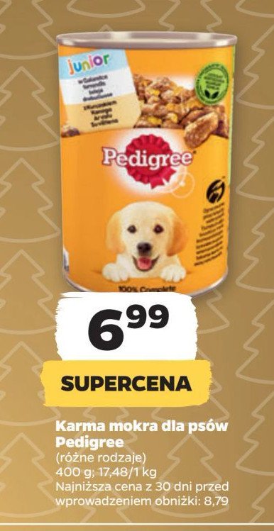 Karma dla psa z kurczakiem w galaretce Pedigree promocja w Netto