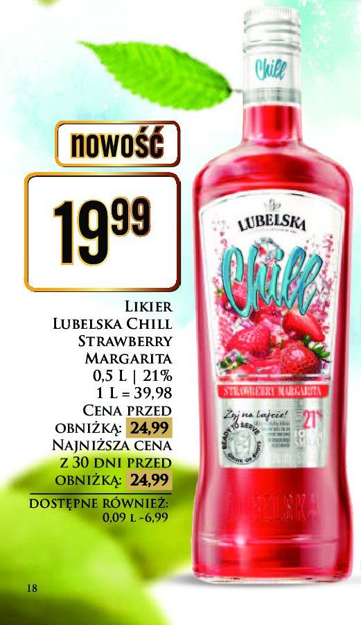 Likier 21% Lubelska chill strawberry promocja