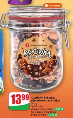 Cukierki krówka piernikowa w słoiku promocja w Dino