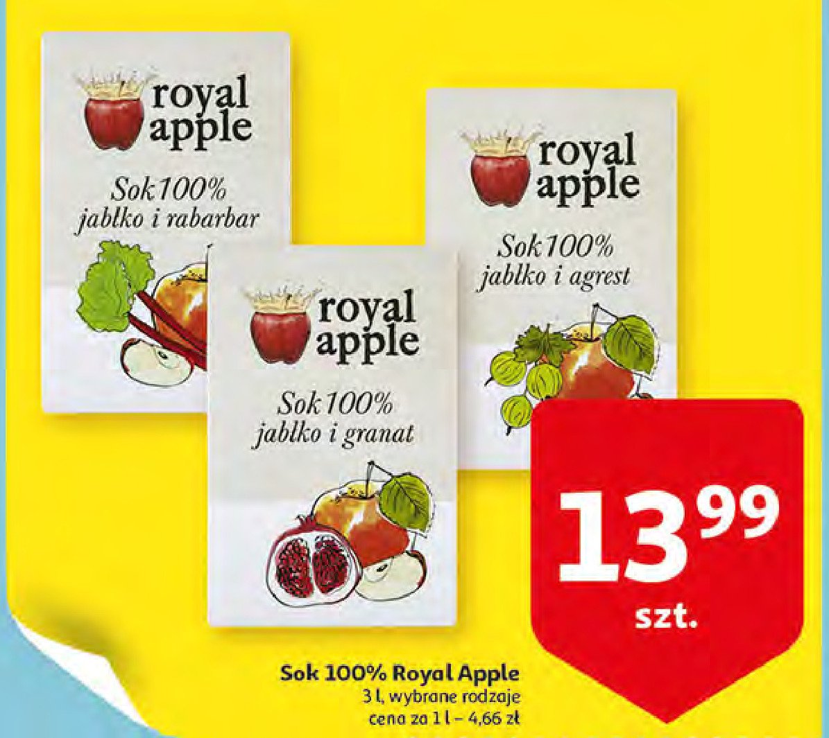 Sok jabłko-rabarbar Royal apple promocje