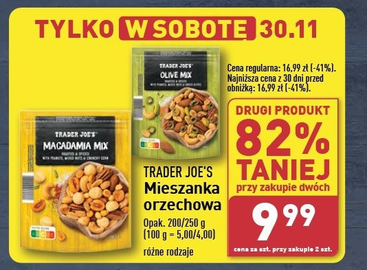 Mieszanka makadamia Trader joe's promocja w Aldi