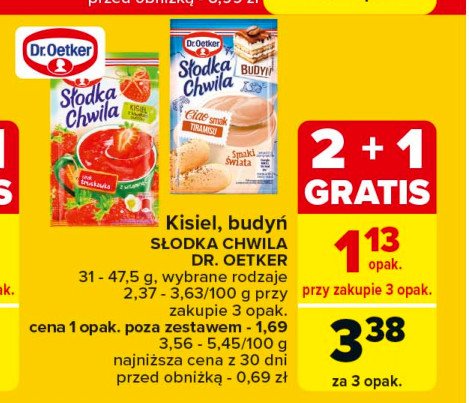 Budyń tiramisu Dr. oetker słodka chwila promocja