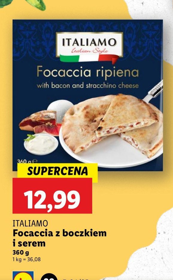 Focaccia z boczkiem i serem stracchino Italiamo promocja