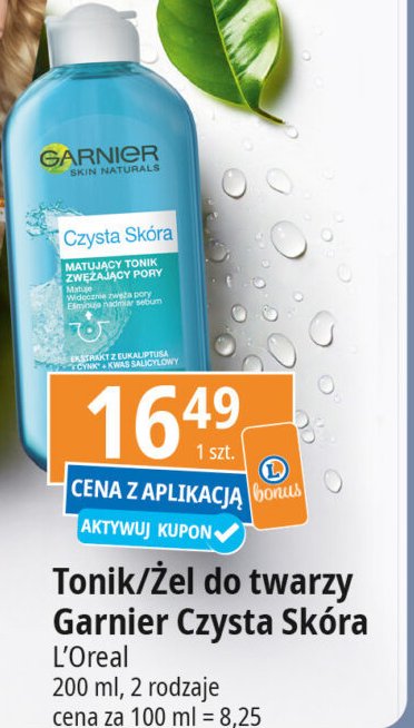 Żel oczyszczający przeciw zaskórnikom Garnier czysta skóra promocja w Leclerc