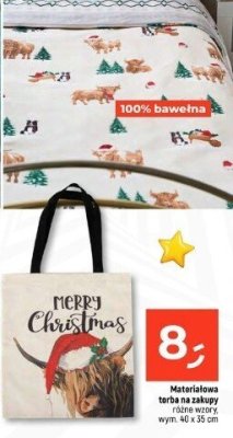 Materiałowa torba na zakupy różne wzory wym. 40 x 35 cm promocja w Dealz